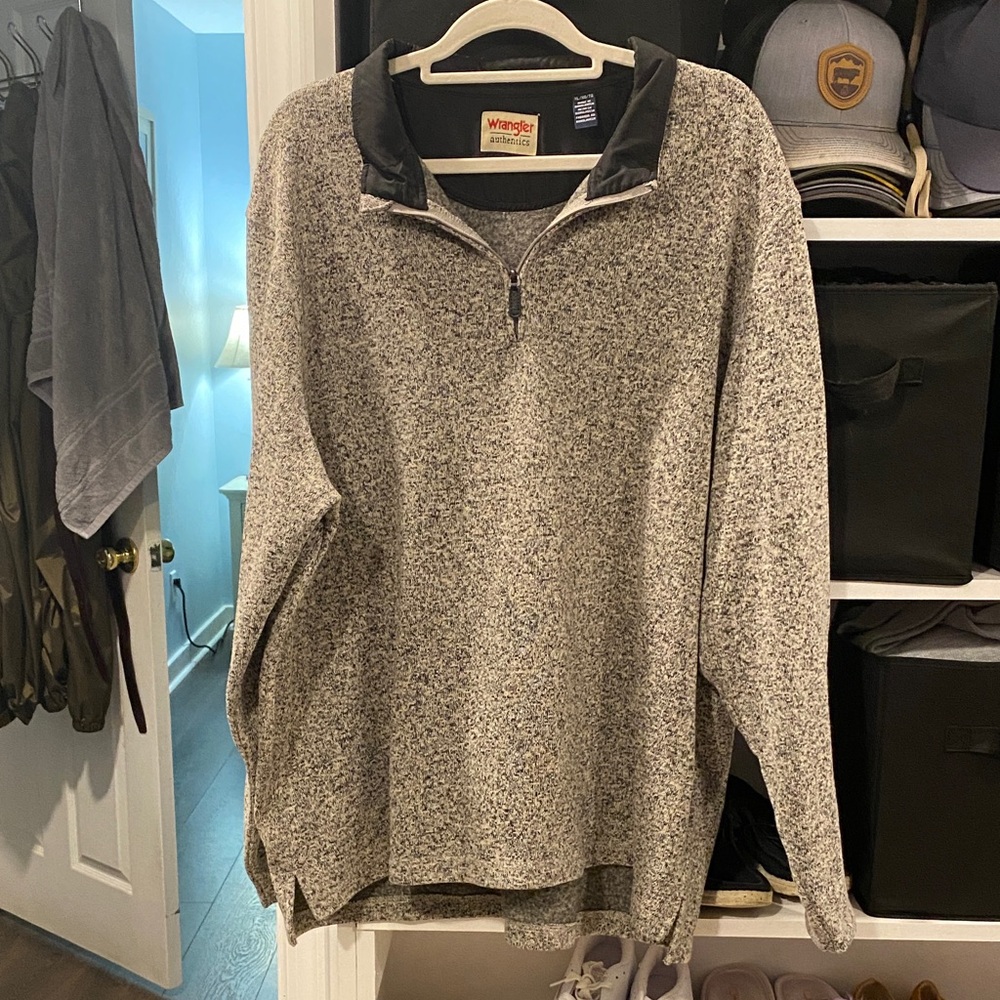 Wrangler Men's Heathered Gray Zip-Up Sweater